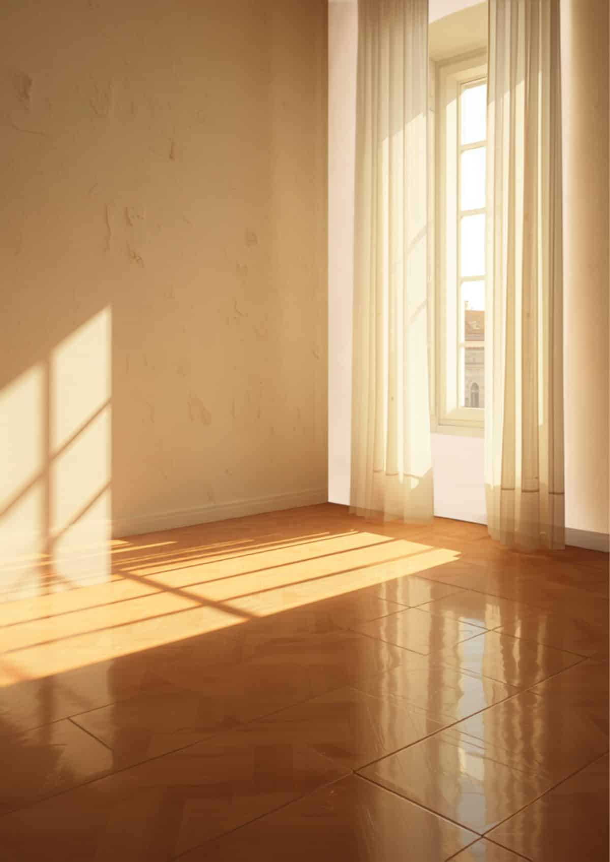 Ambiente domestico luminoso e privo di odori dopo la sanificazione all’ozono