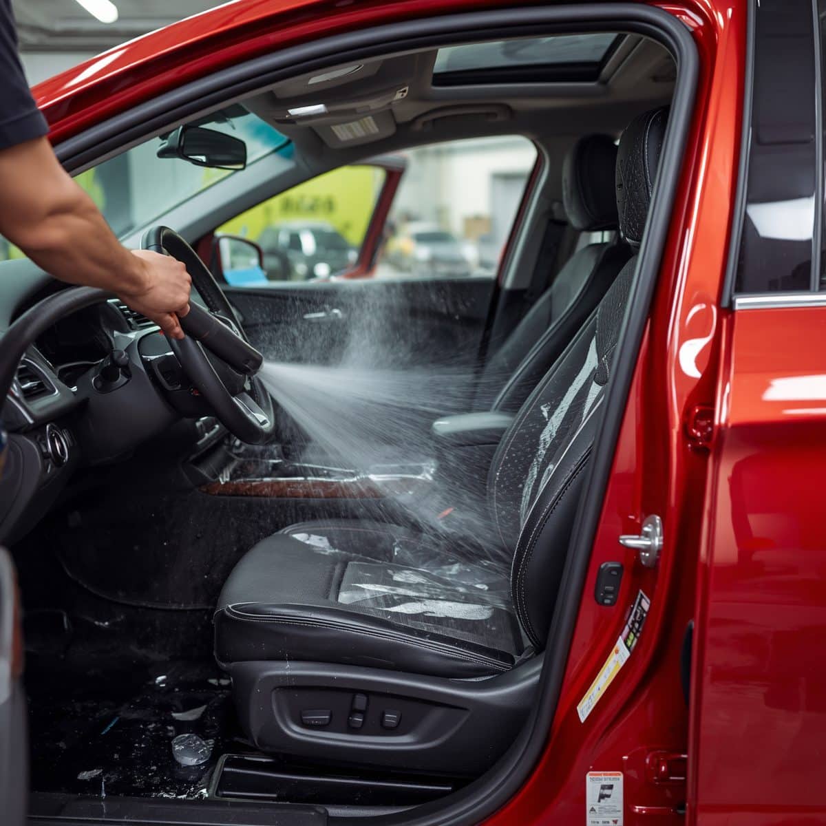 Aspirazione rapida degli interni di un’auto
