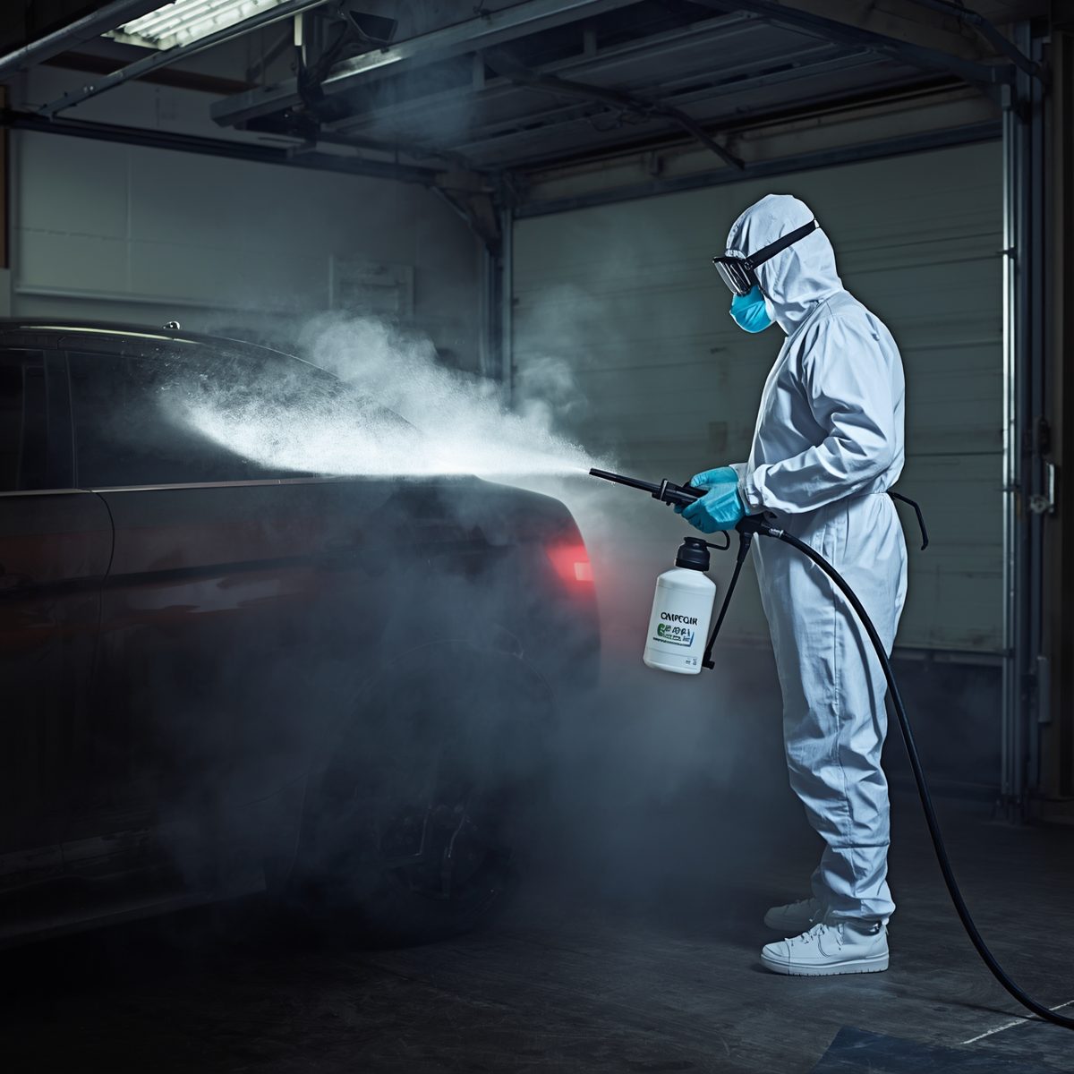 Sanificazione dell’abitacolo con nebulizzatore professionale