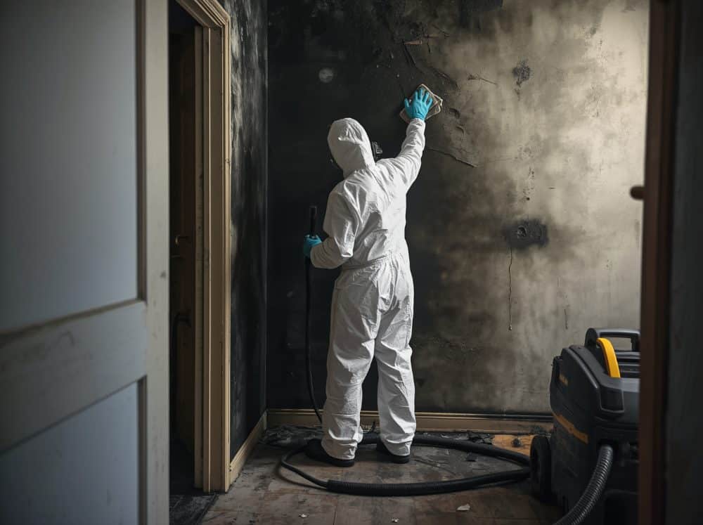 Rimozione della fuliggine in un ambiente incendiato